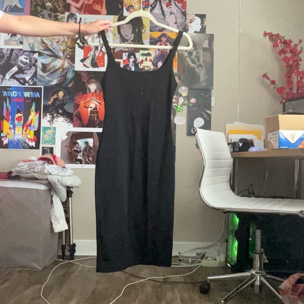 Skims inspired black dress